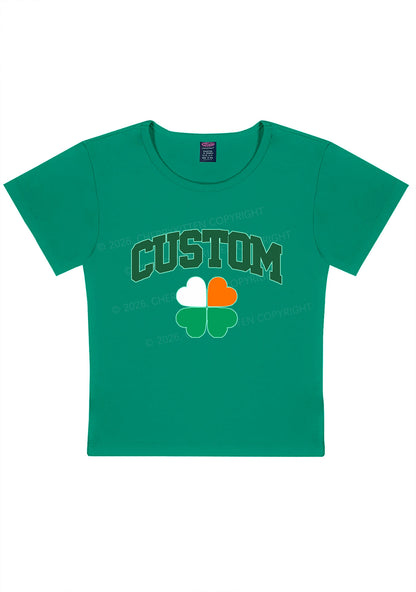 Custom Irish Luck Shamrock St Patricks Y2K Baby Tee Cherrykitten