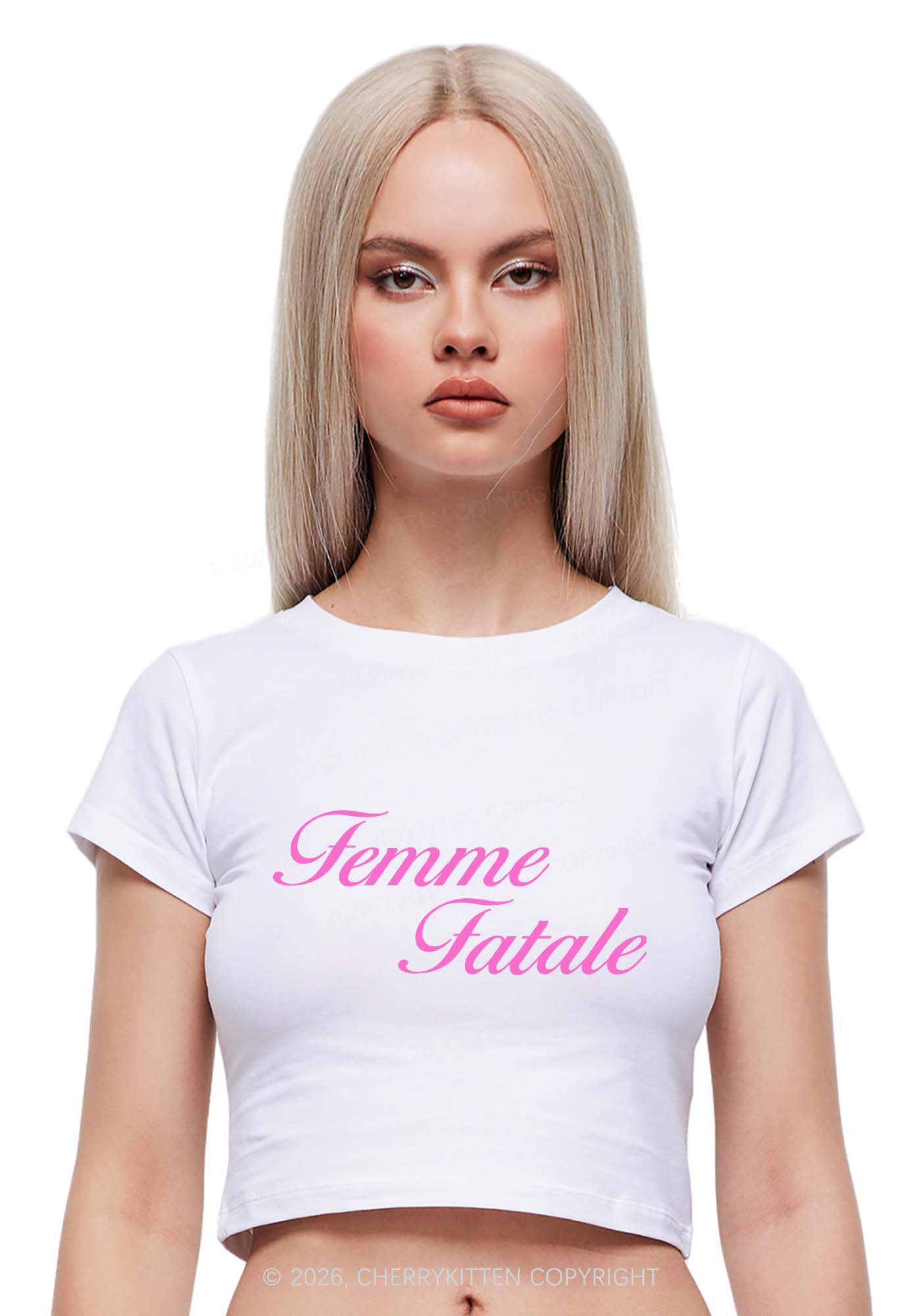 Femme Fatale Pride Y2K Baby Tee Cherrykitten