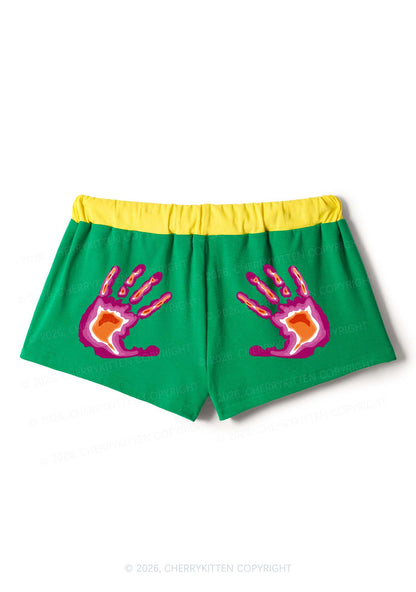 Lesbian Thermal Hands Pride Y2K Drawstring Mini Shorts Cherrykitten