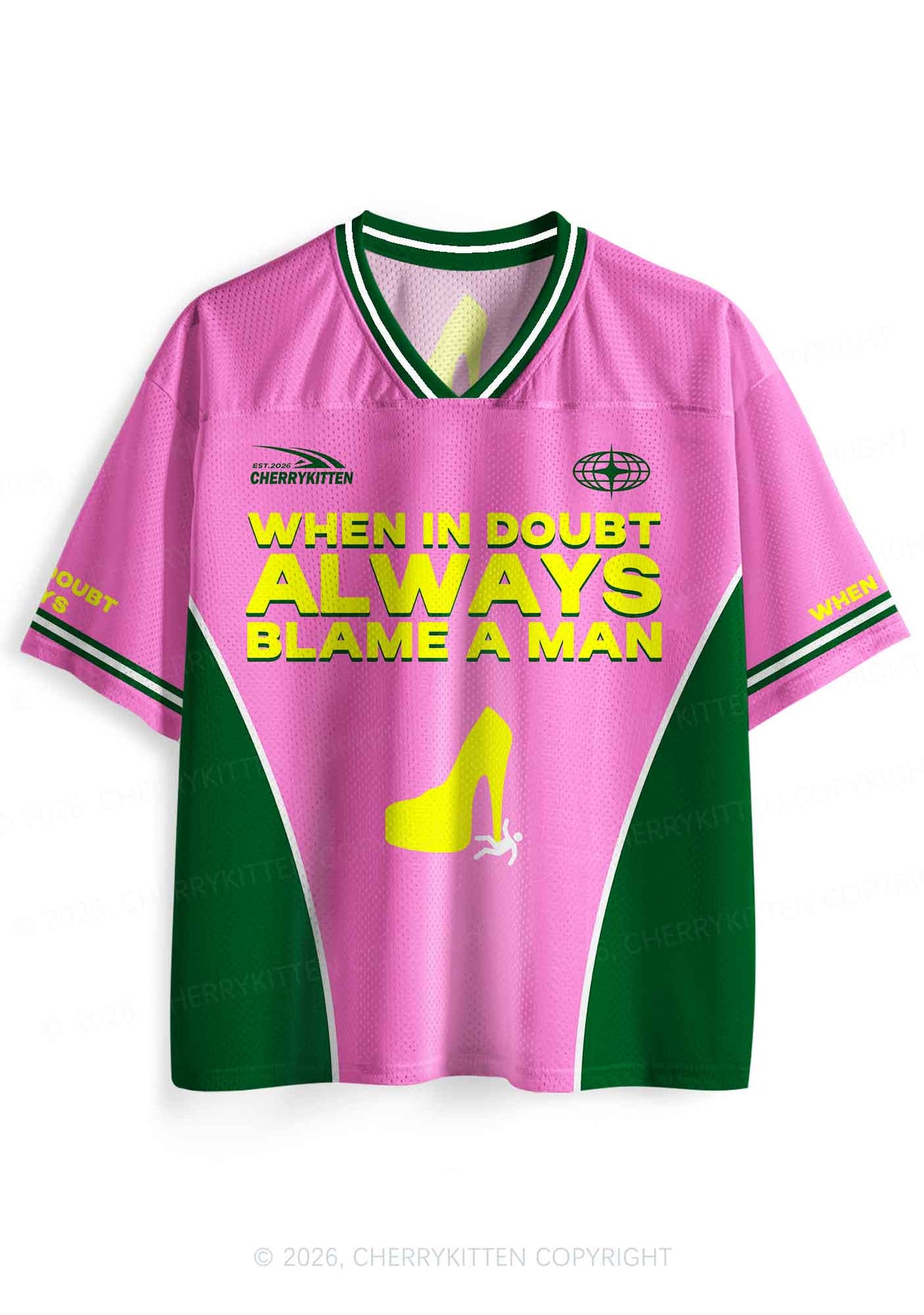 Always Blame A Man Y2K Sport Jersey Shirts Cherrykitten