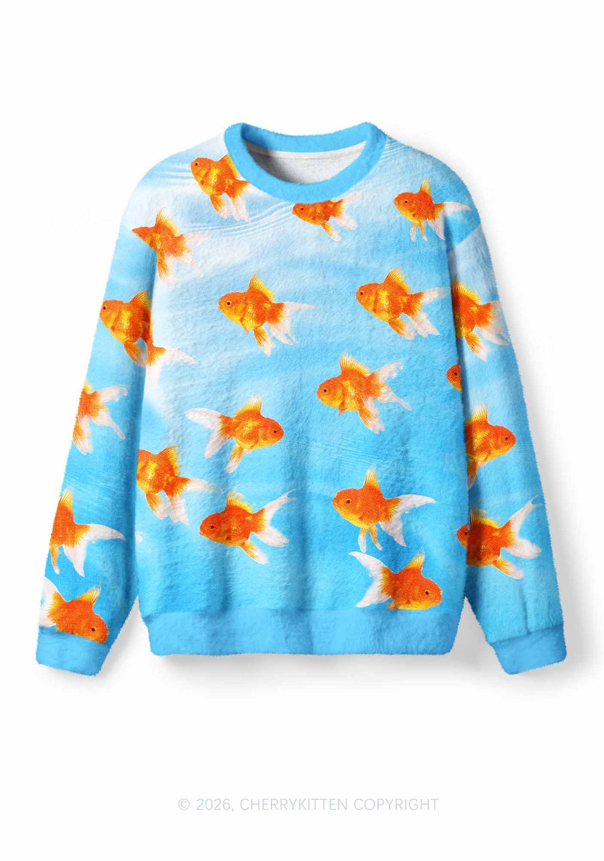 Goldfish Y2K Knit Sweatshirt Cherrykitten