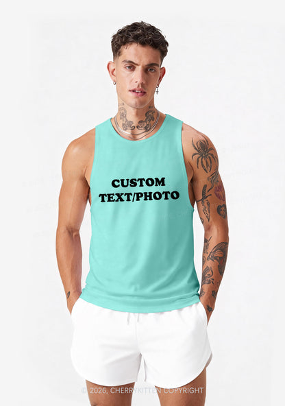 Custom Personalized Text Y2K Men Racerback Tank Top Cherrykitten