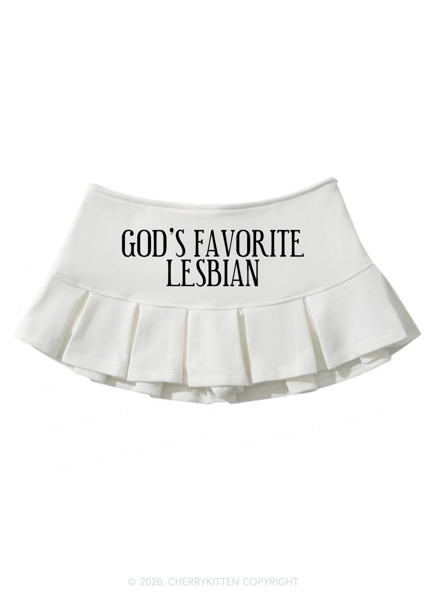 Gods Favorite Lesbian Pride Y2K Mini Pleated Skirts Cherrykitten