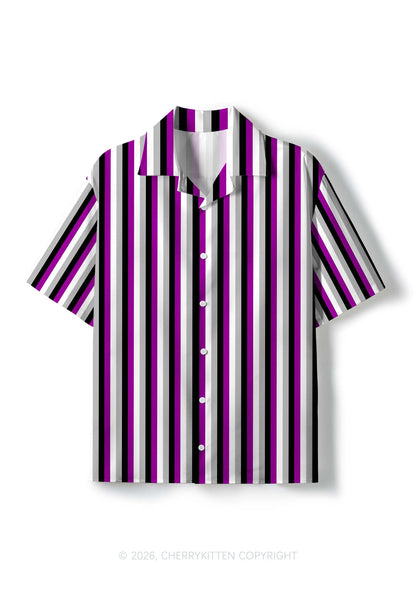 Asexual Flag Pride Y2K Print Hawaiian Shirt Cherrykitten