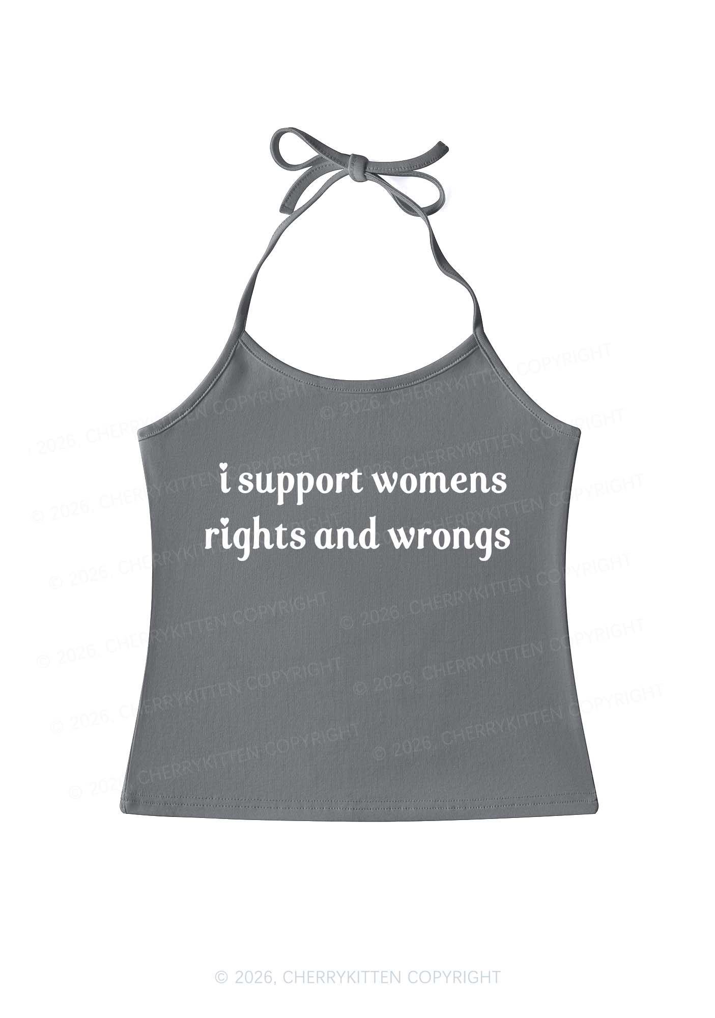 I Support Women Y2K Halter Neck Cami Cherrykitten