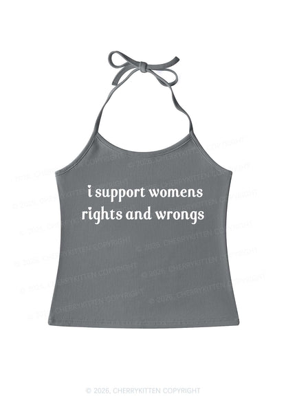 I Support Women Y2K Halter Neck Cami Cherrykitten
