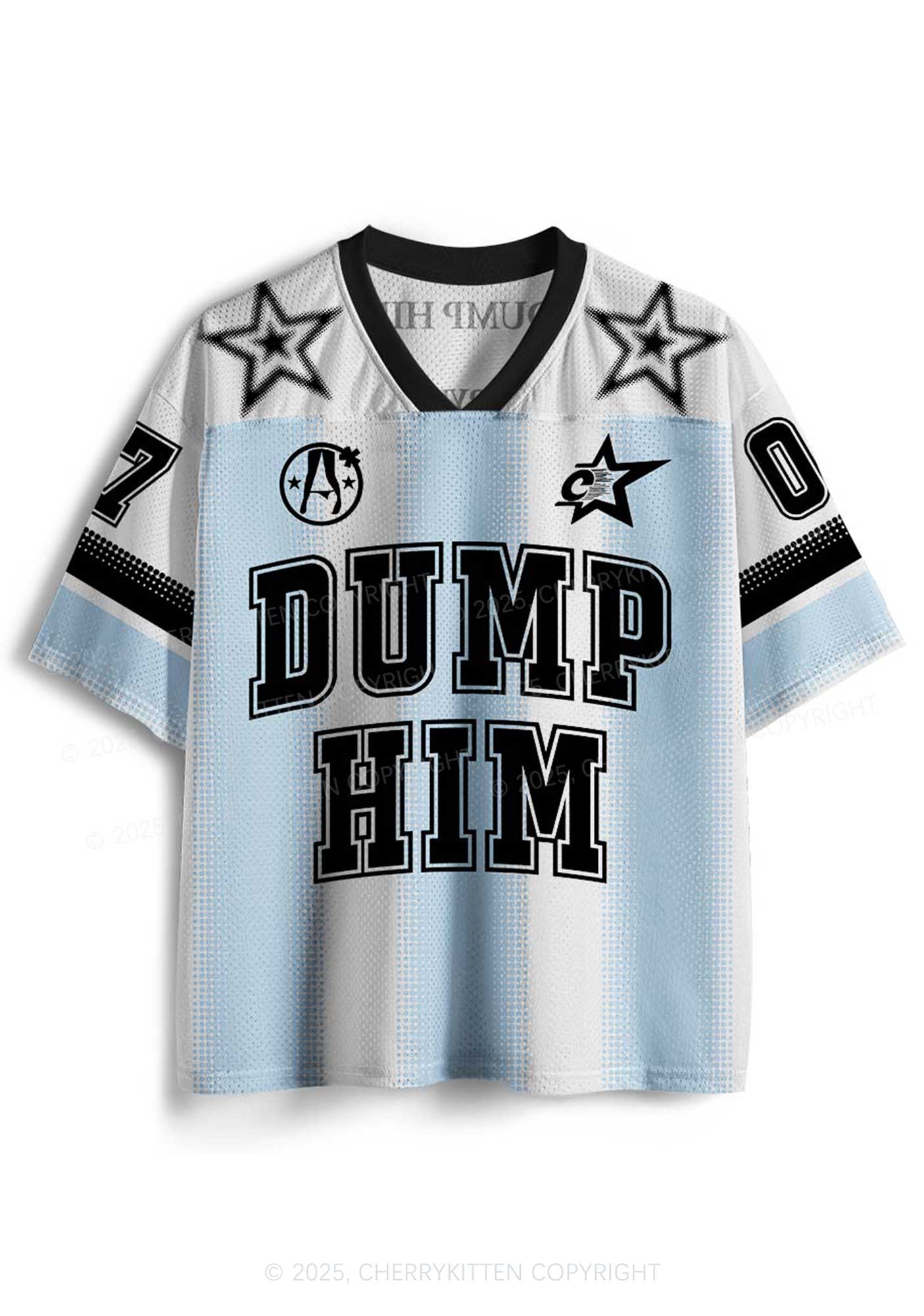 Custom Blue Dump Him Y2K Mesh Jersey Shirts Cherrykitten