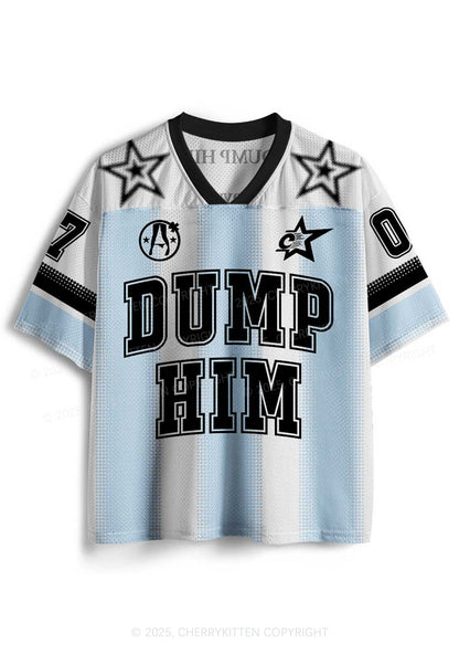 Custom Blue Dump Him Y2K Mesh Jersey Shirts Cherrykitten