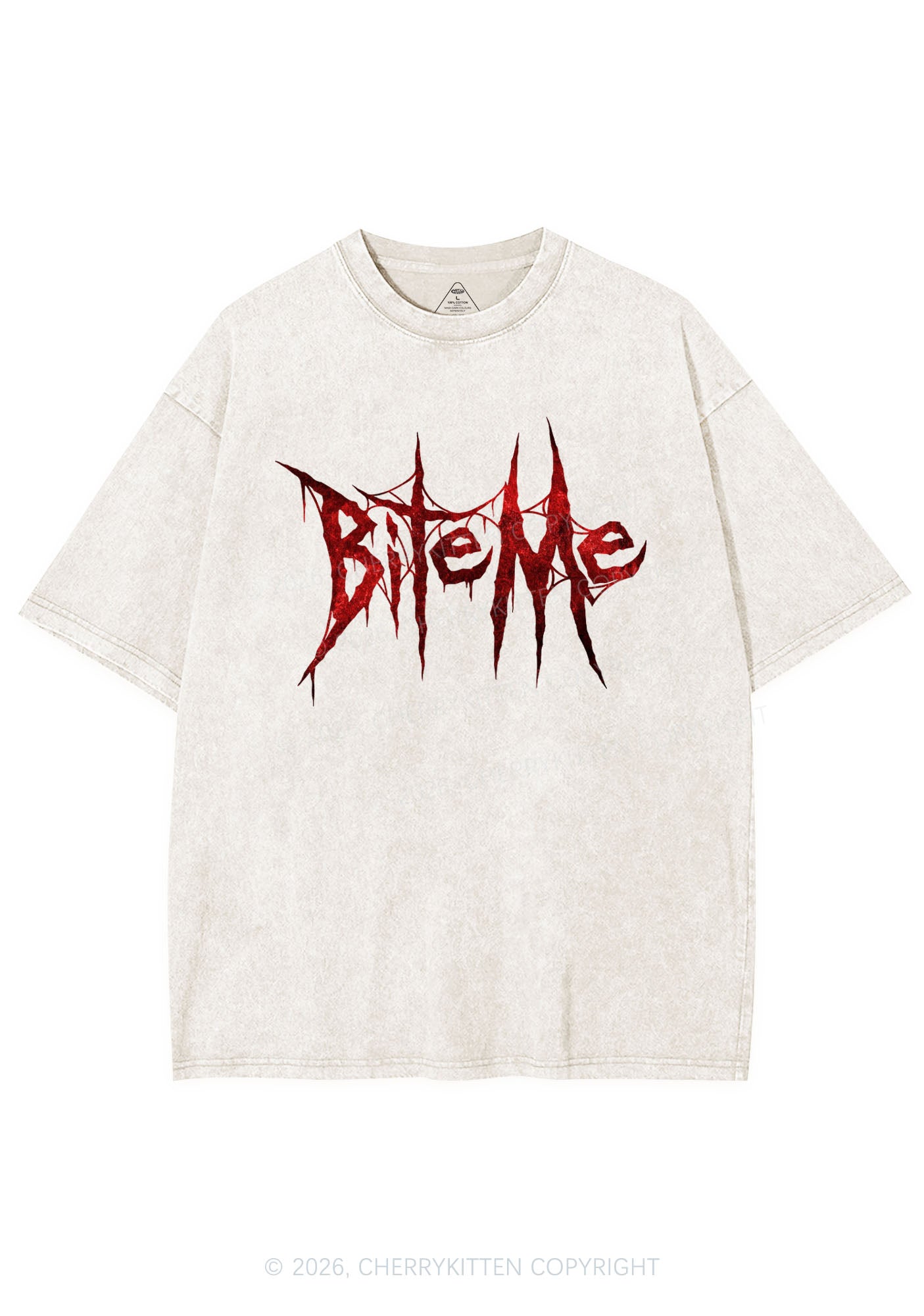 Halloween Bite Me Y2K Shirts Washed Tee Cherrykitten