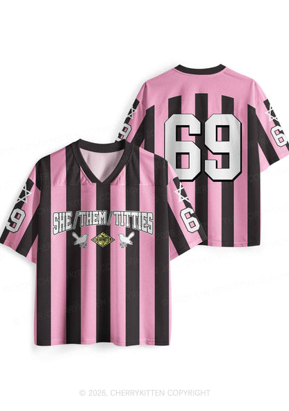 Pink Stripes She Them Txtties Pride Y2K Sport Jersey Shirts Cherrykitten