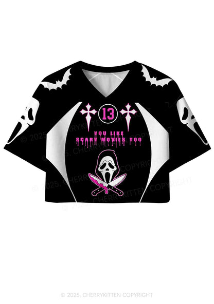 Halloween Custom Like Scary Movie Y2K Crop Sport Jersey Shirts Cherrykitten