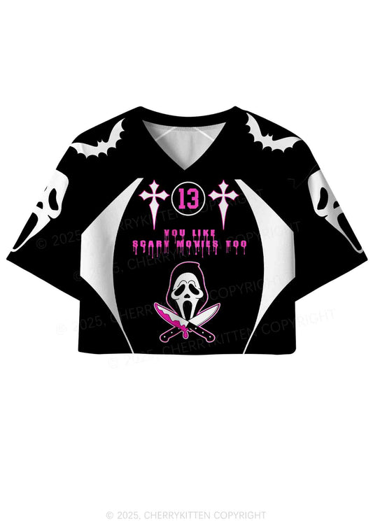 Halloween Custom Like Scary Movie Y2K Crop Sport Jersey Shirts Cherrykitten