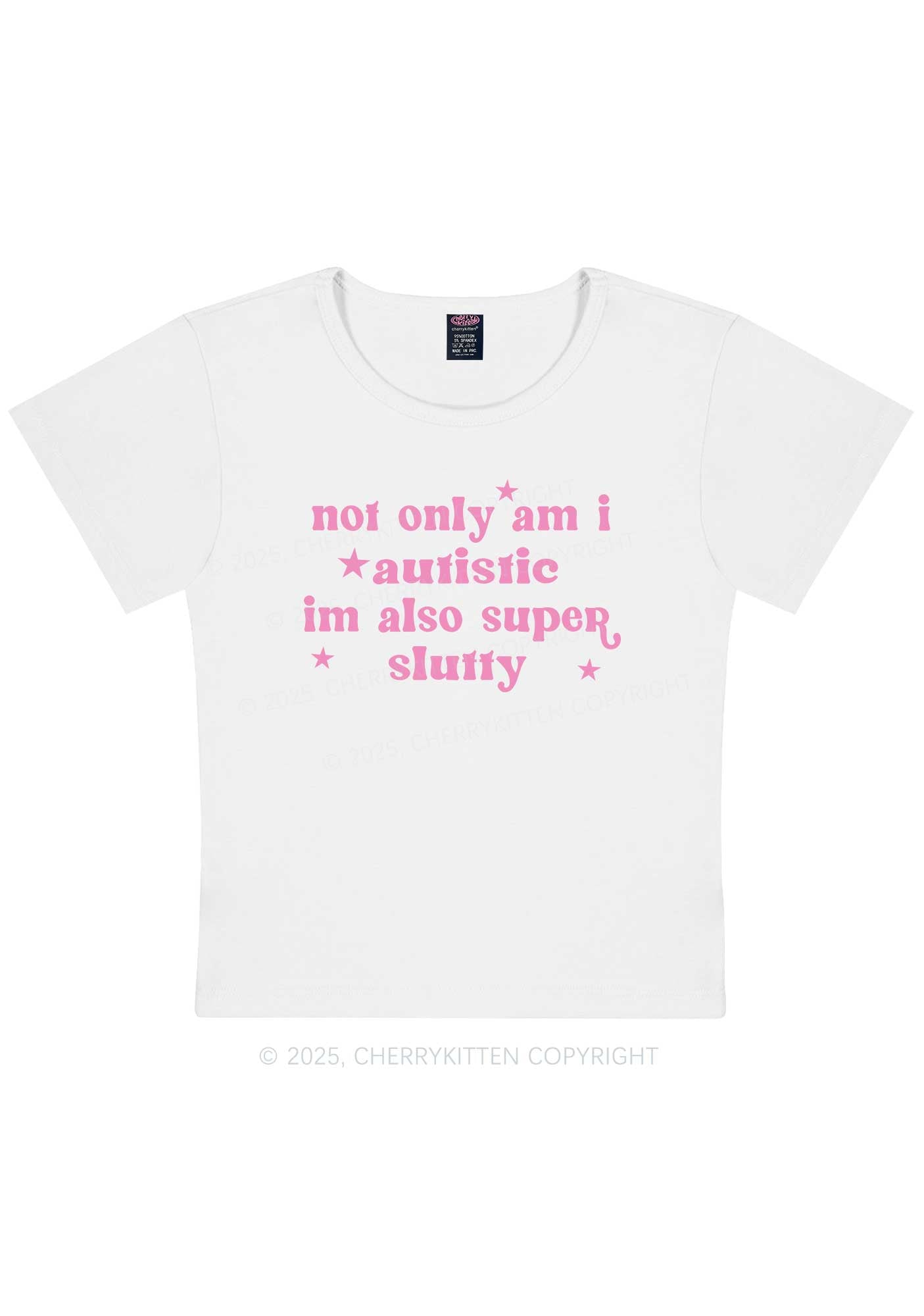 Autistic Slxtty Y2K Baby Tee Cherrykitten