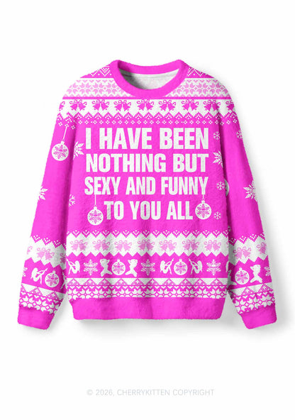 I Have Been Funny Y2K Knit Sweatshirt Cherrykitten