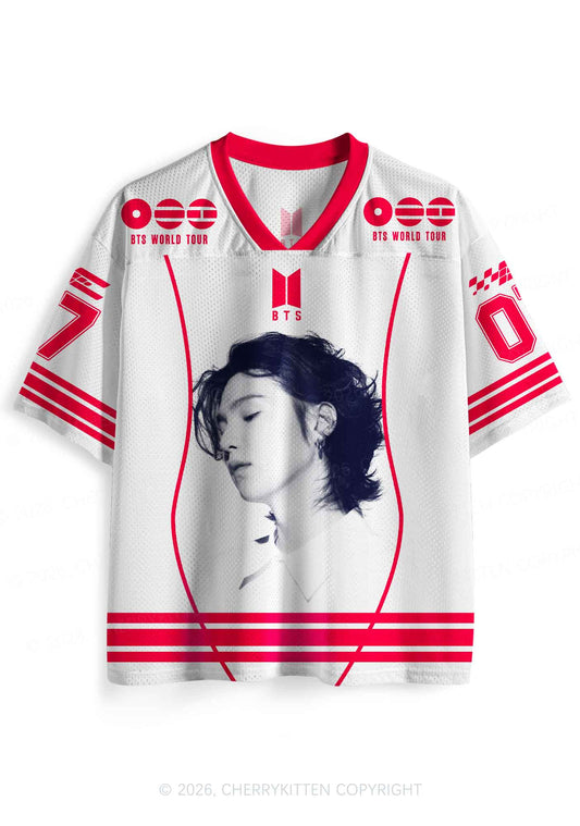 Wavy Hair Boy Profile Kpop Y2K Sport Jersey Shirts Cherrykitten
