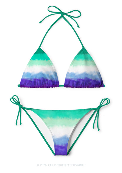 Gay Flag Pride Y2K Print Bikini Set Cherrykitten