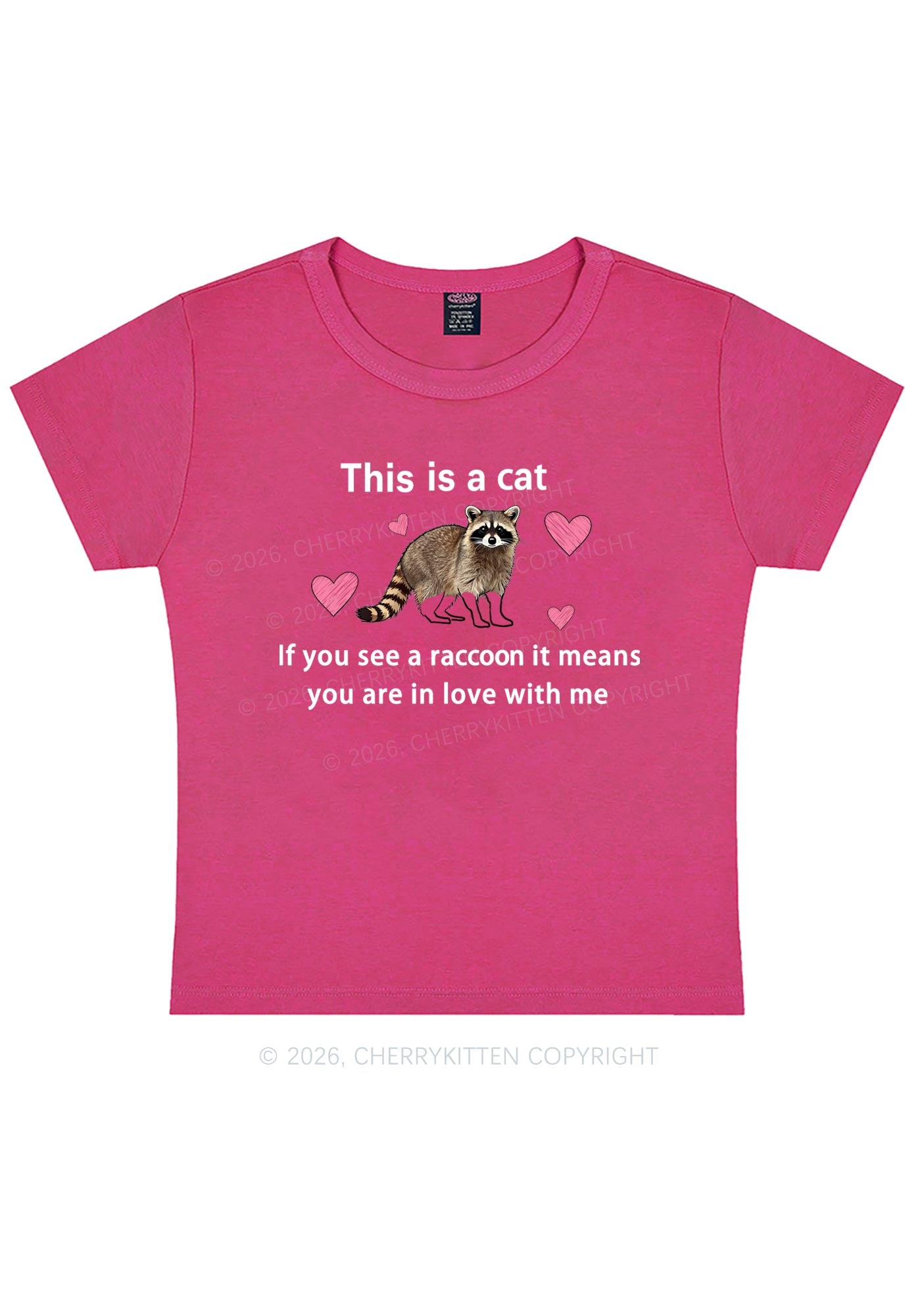If You See A Raccoon Y2K Baby Tee Cherrykitten