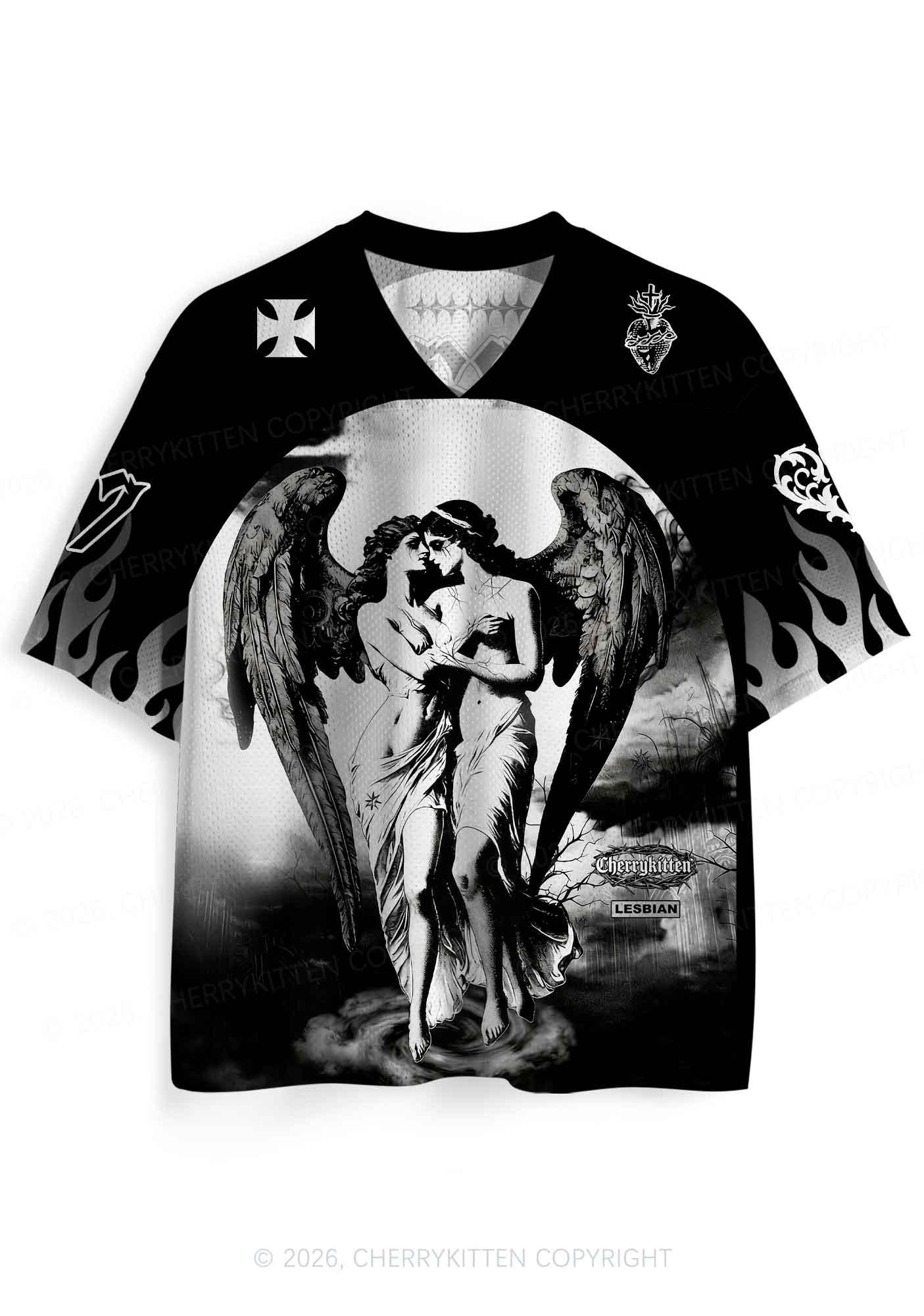 Halloween Black Angels Y2K Sport Jersey Shirts Cherrykitten