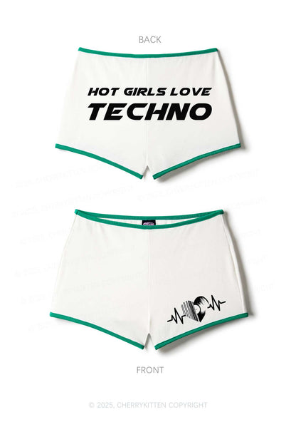 Hot Girls Love Techno Y2K Booty Shorts Cherrykitten