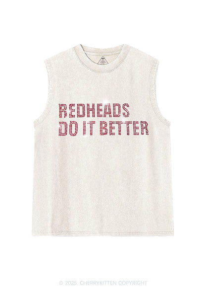 Rhinestone Redheads Do It Better Y2K Washed Muscle Tank Cherrykitten