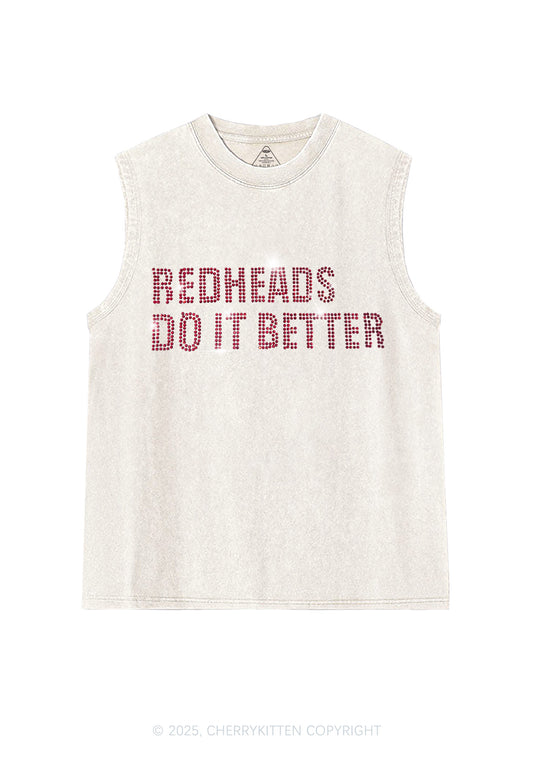 Rhinestone Redheads Do It Better Y2K Washed Muscle Tank Cherrykitten
