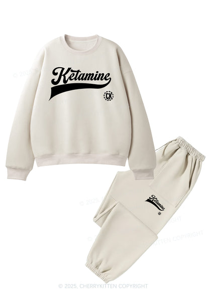 Ketamxxe Y2K Fleece Sweatshirts Set Cherrykitten