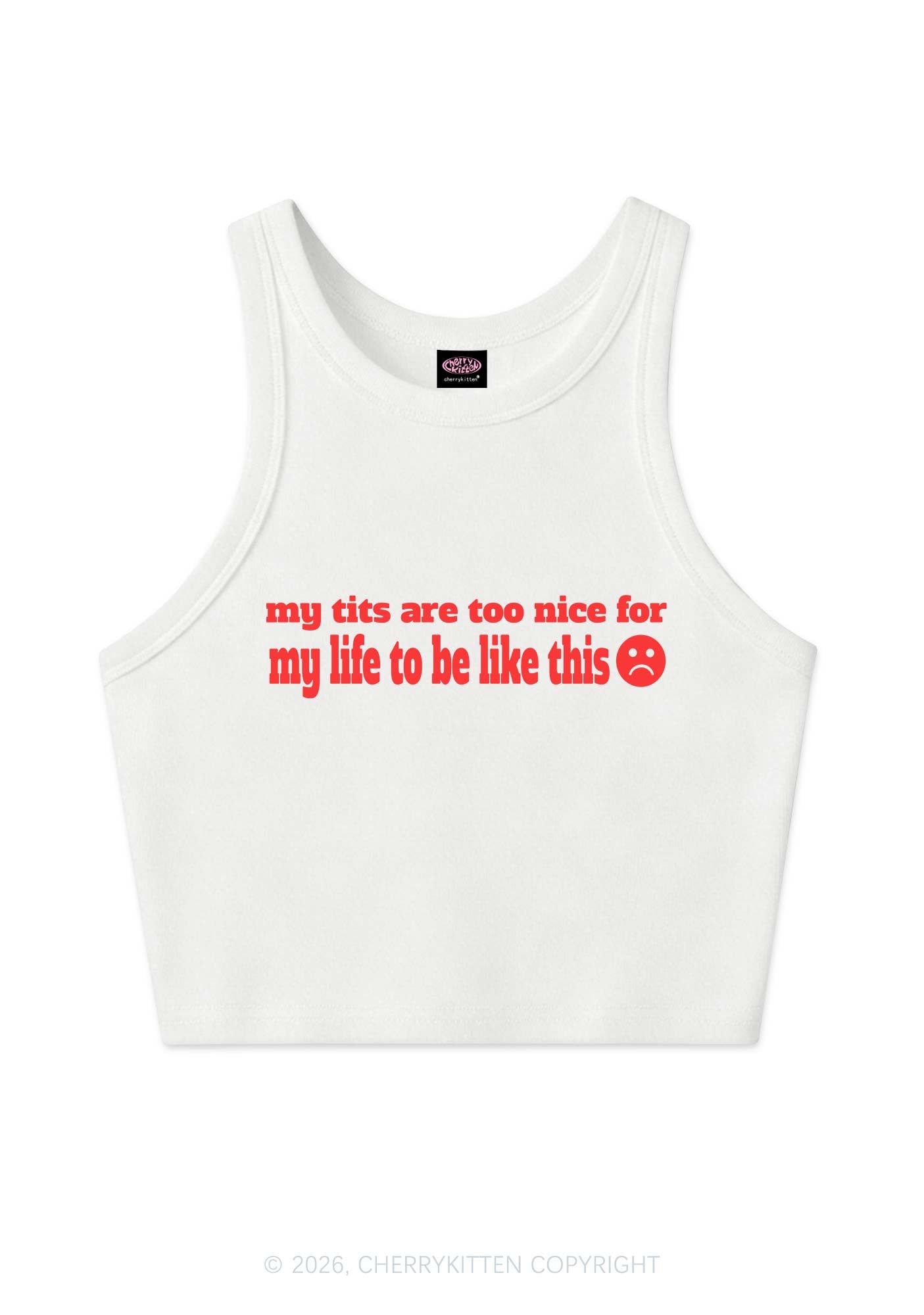 My Txts Are Too Nice Y2K Crop Tank Top Cherrykitten