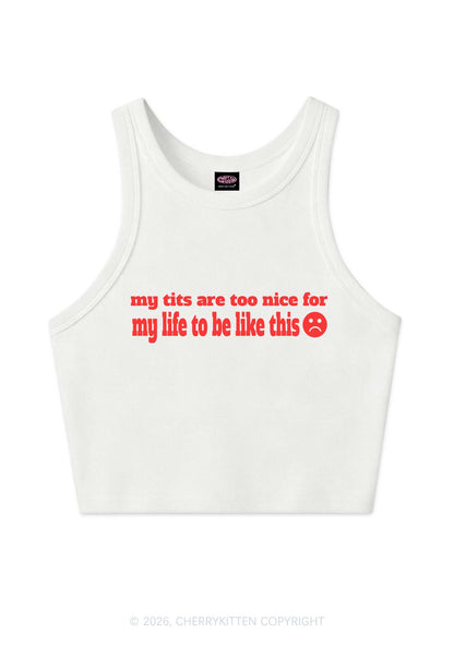 My Txts Are Too Nice Y2K Crop Tank Top Cherrykitten