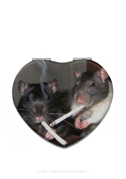 Smoking Rats Y2K Folding Makeup Mirror Cherrykitten