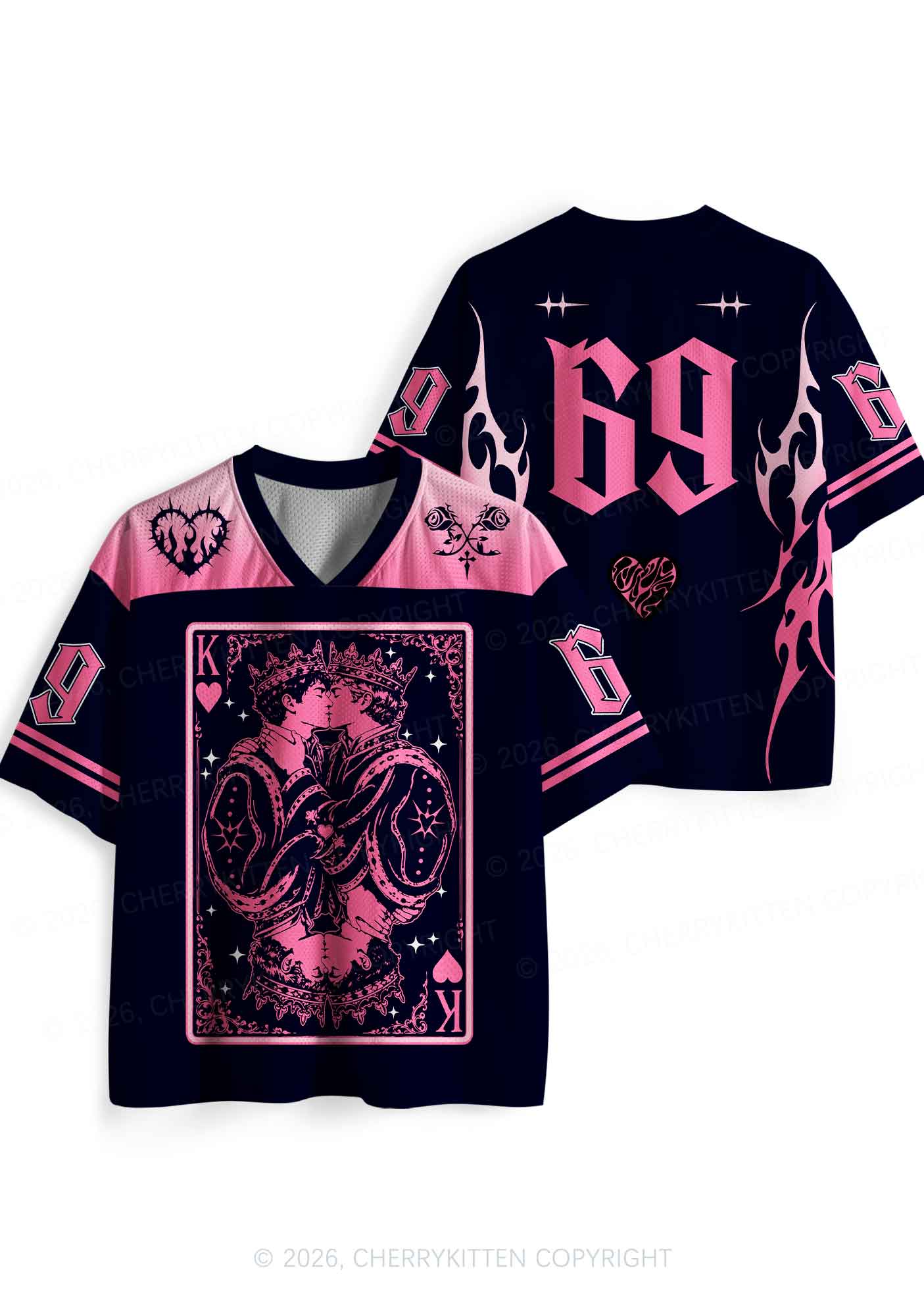 Pink Black Gay King Pride Y2K Sport Jersey Shirts Cherrykitten