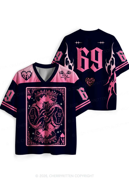 Pink Black Gay King Pride Y2K Sport Jersey Shirts Cherrykitten