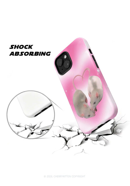 Pink Sweet Rats Valentine's Day Y2K Phone Case Cherrykitten
