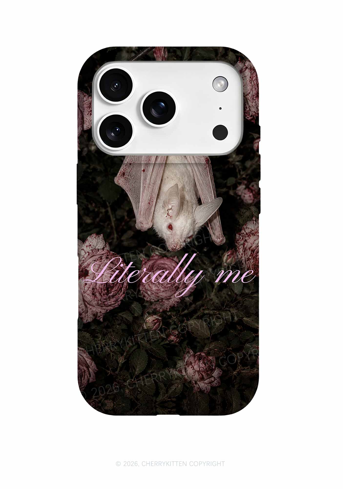 Halloween Literally Me White Bat Y2K Phone Case Cherrykitten