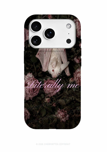 Halloween Literally Me White Bat Y2K Phone Case Cherrykitten