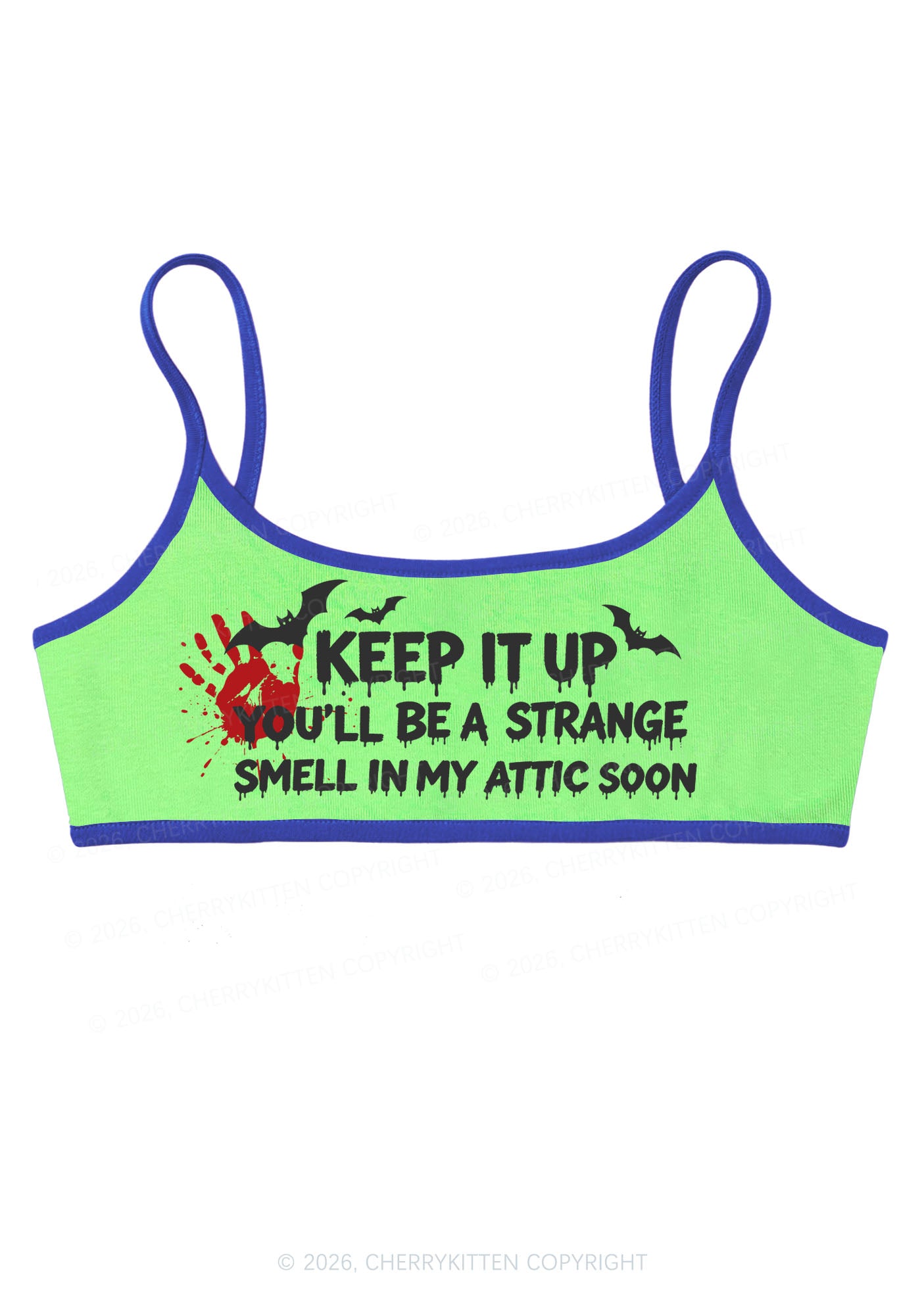 Halloween Strange Smell In My Attic Y2K Super Crop Cami Cherrykitten