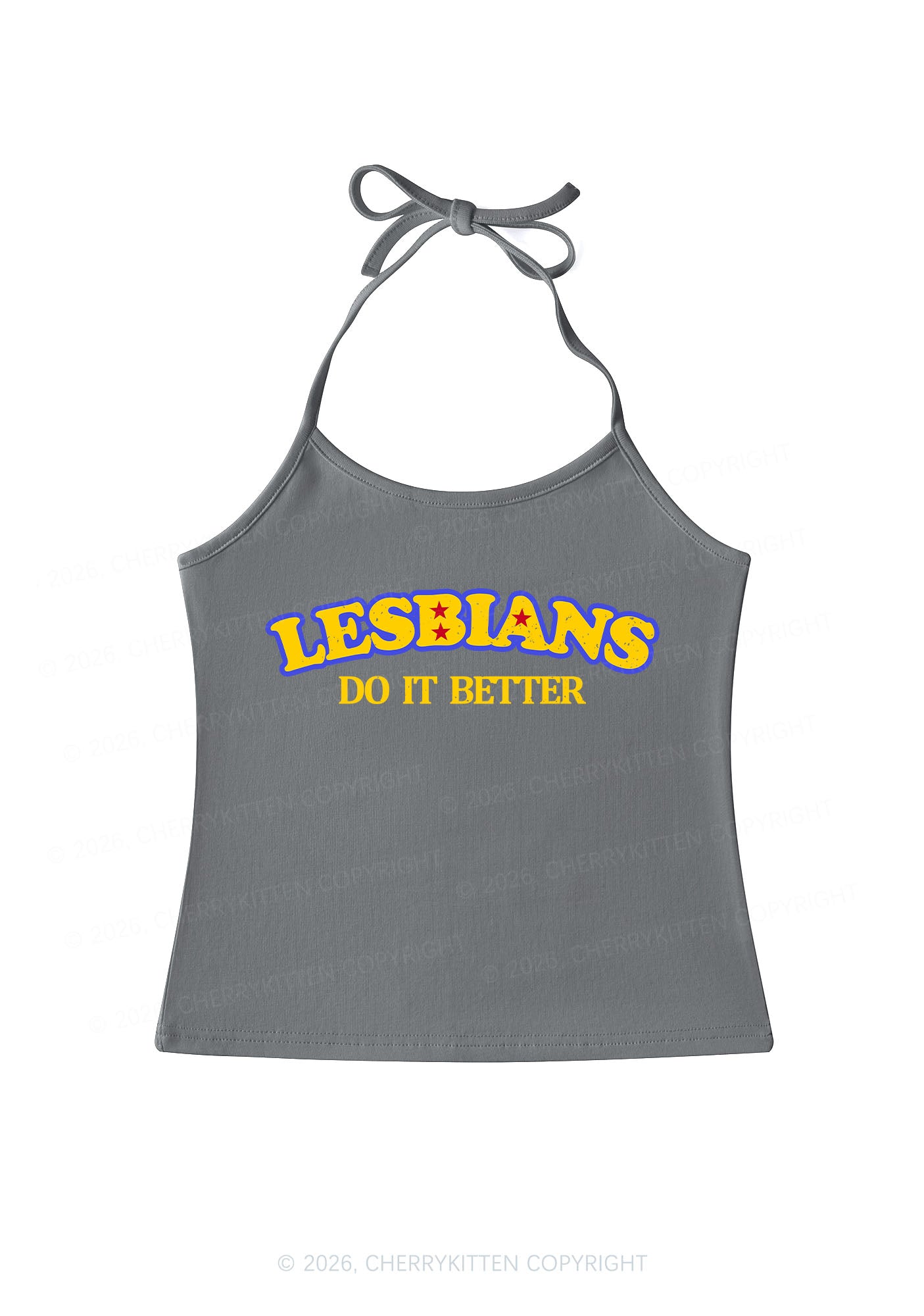 Lesbians Do It Better Pride Y2K Halter Neck Cami Cherrykitten