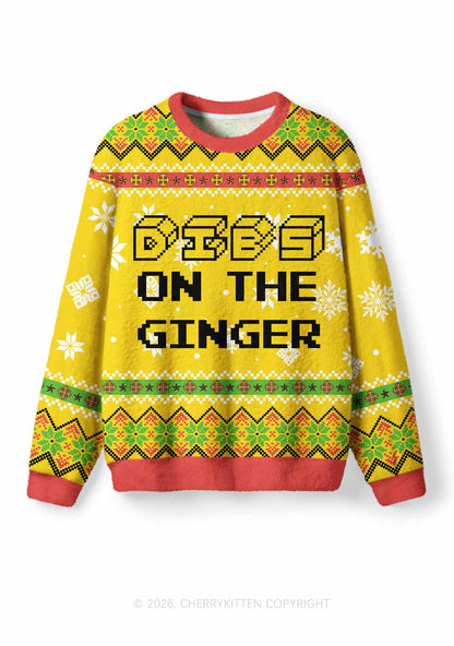 Dibs On The Ginger St Patricks Y2K Christmas Knit Sweatshirt Cherrykitten