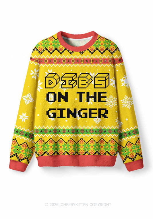 Dibs On The Ginger St Patricks Y2K Christmas Knit Sweatshirt Cherrykitten