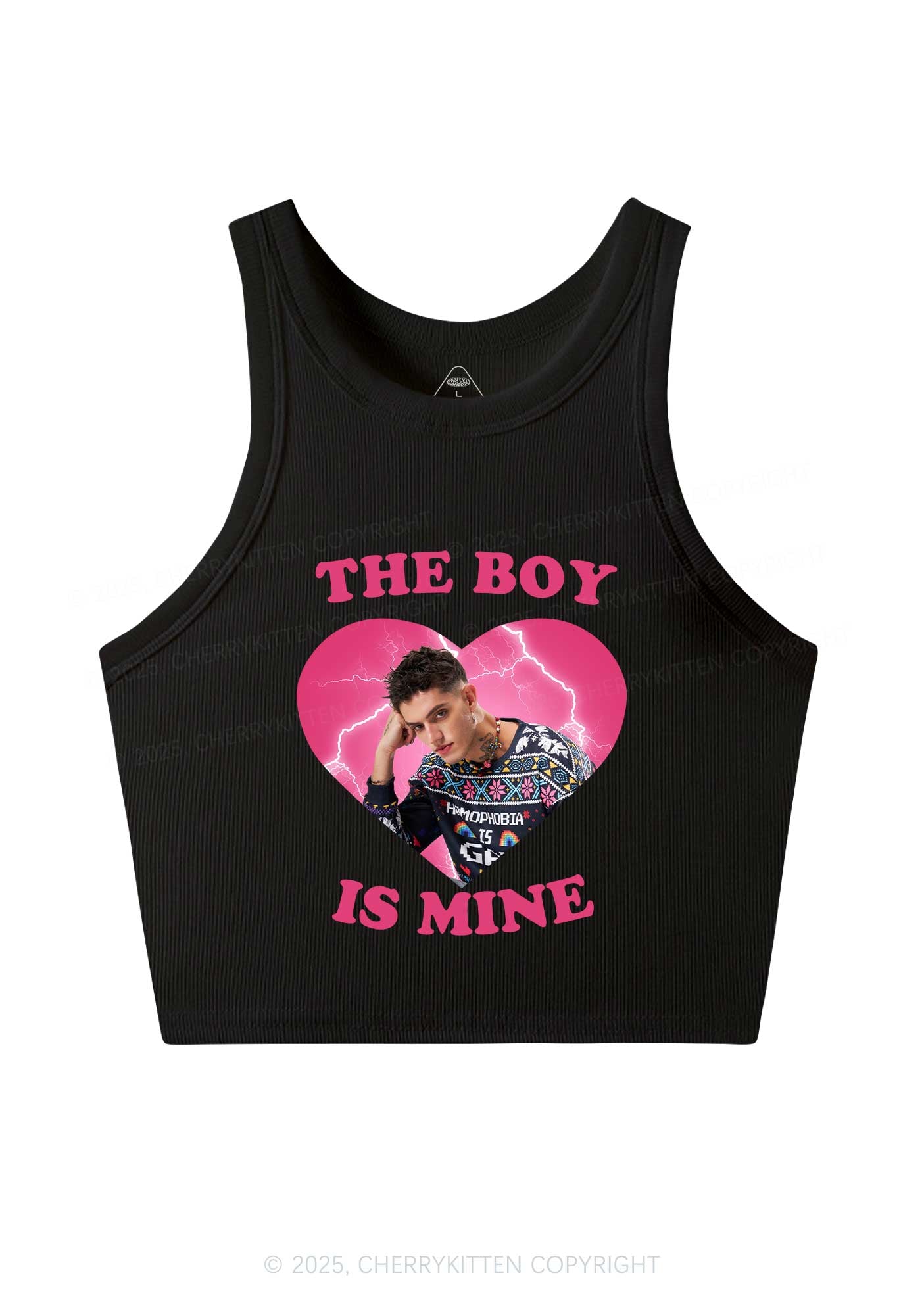 Custom The Boy Is Mine Y2K Crop Tank Top Cherrykitten