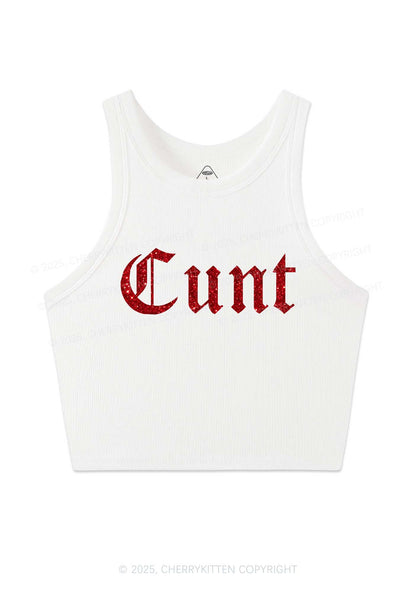 Glitter Cxxt Y2K Crop Tank Top Cherrykitten