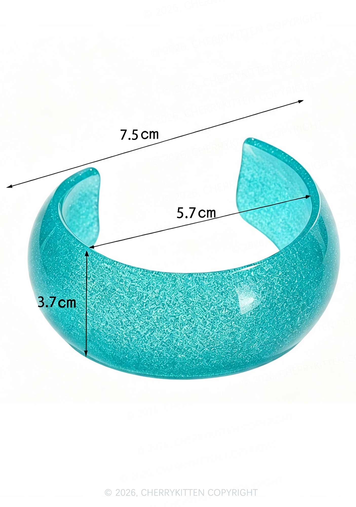 Glitter Candy Color Y2K Open Bangle Cherrykitten