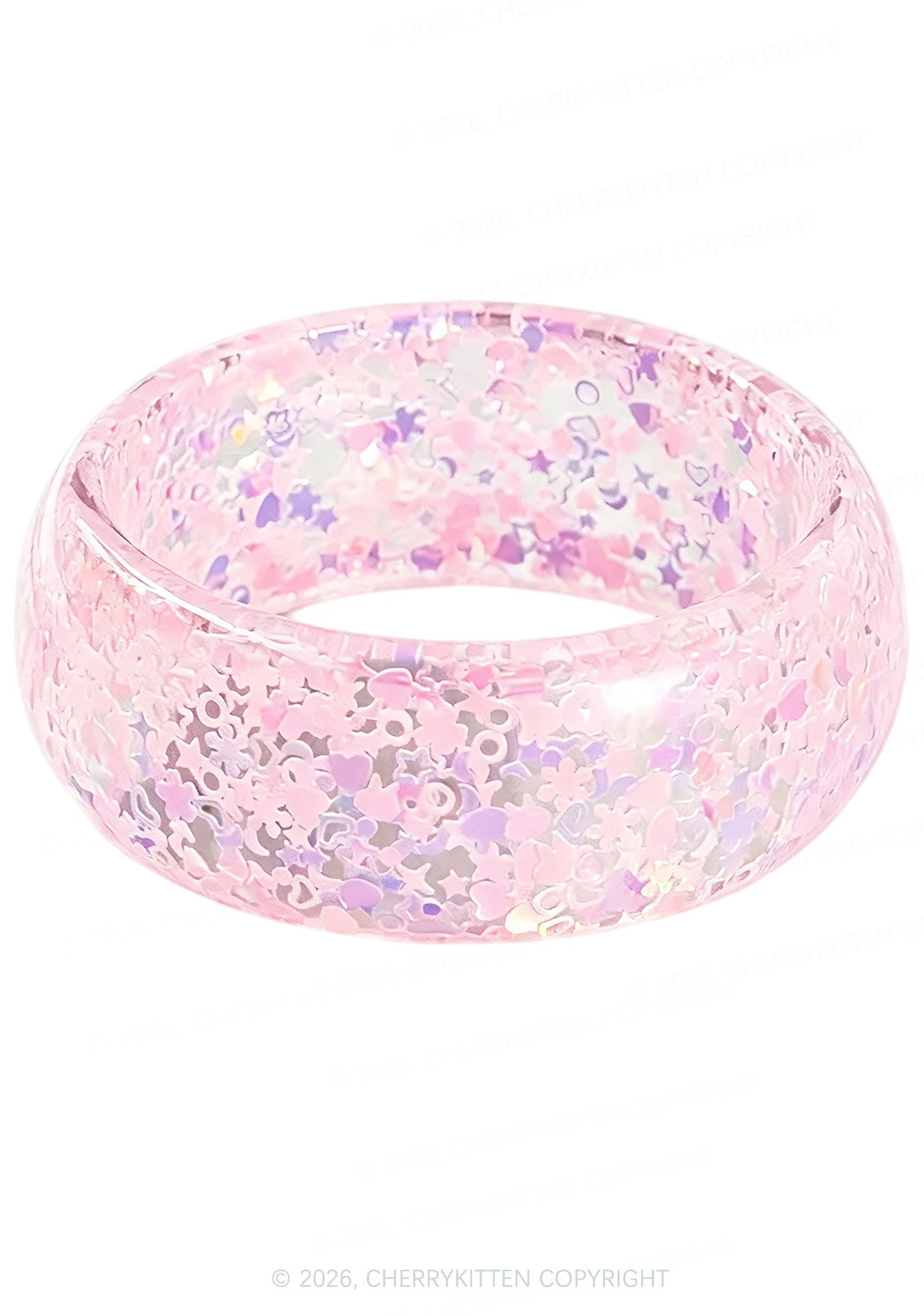 Glitter Sequins Jelly Color Y2K Cuff Bangle Cherrykitten
