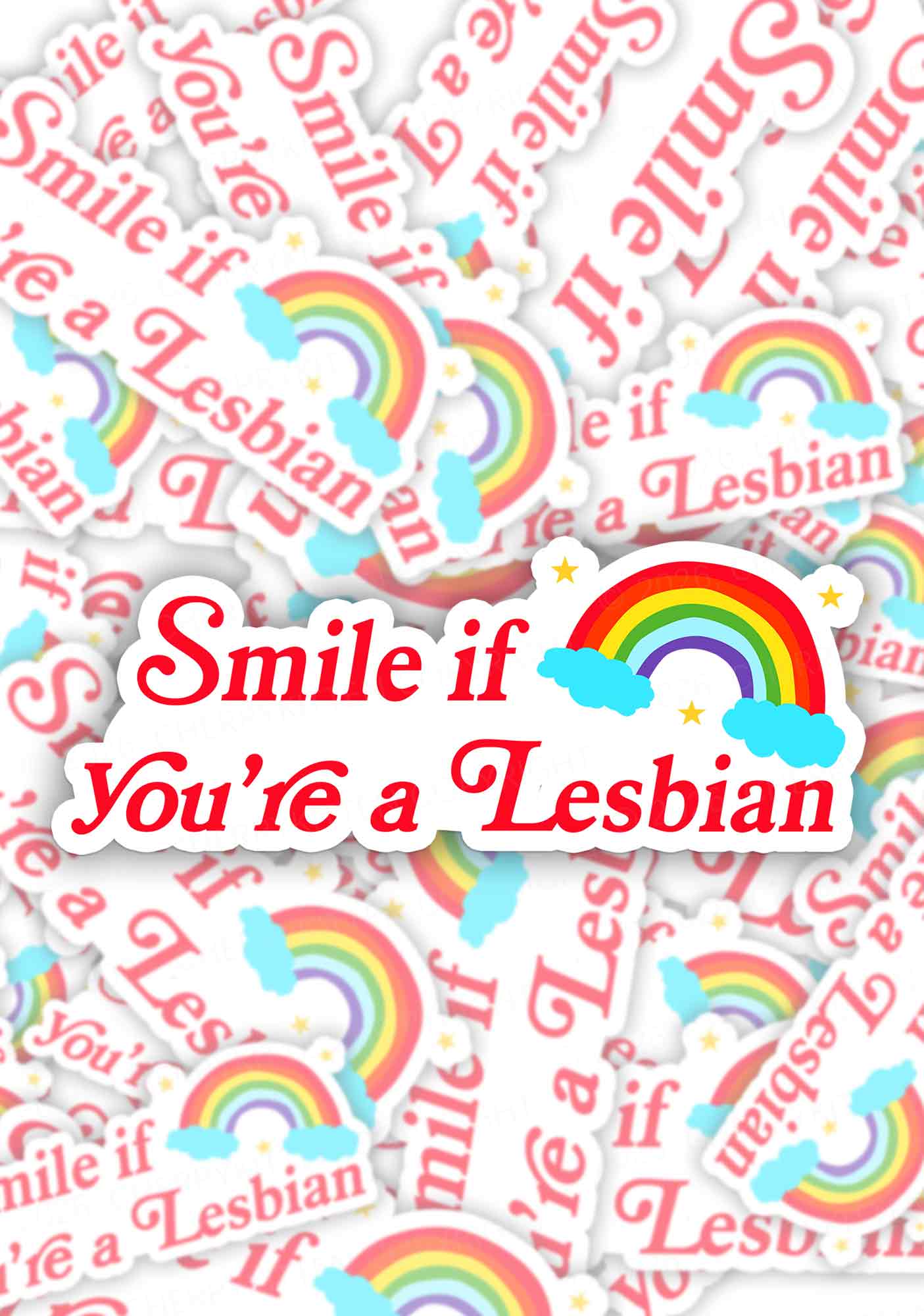 Smile If You Are Lesbian Pride 1pc Y2K Sticker Cherrykitten