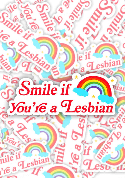 Smile If You Are Lesbian Pride 1pc Y2K Sticker Cherrykitten