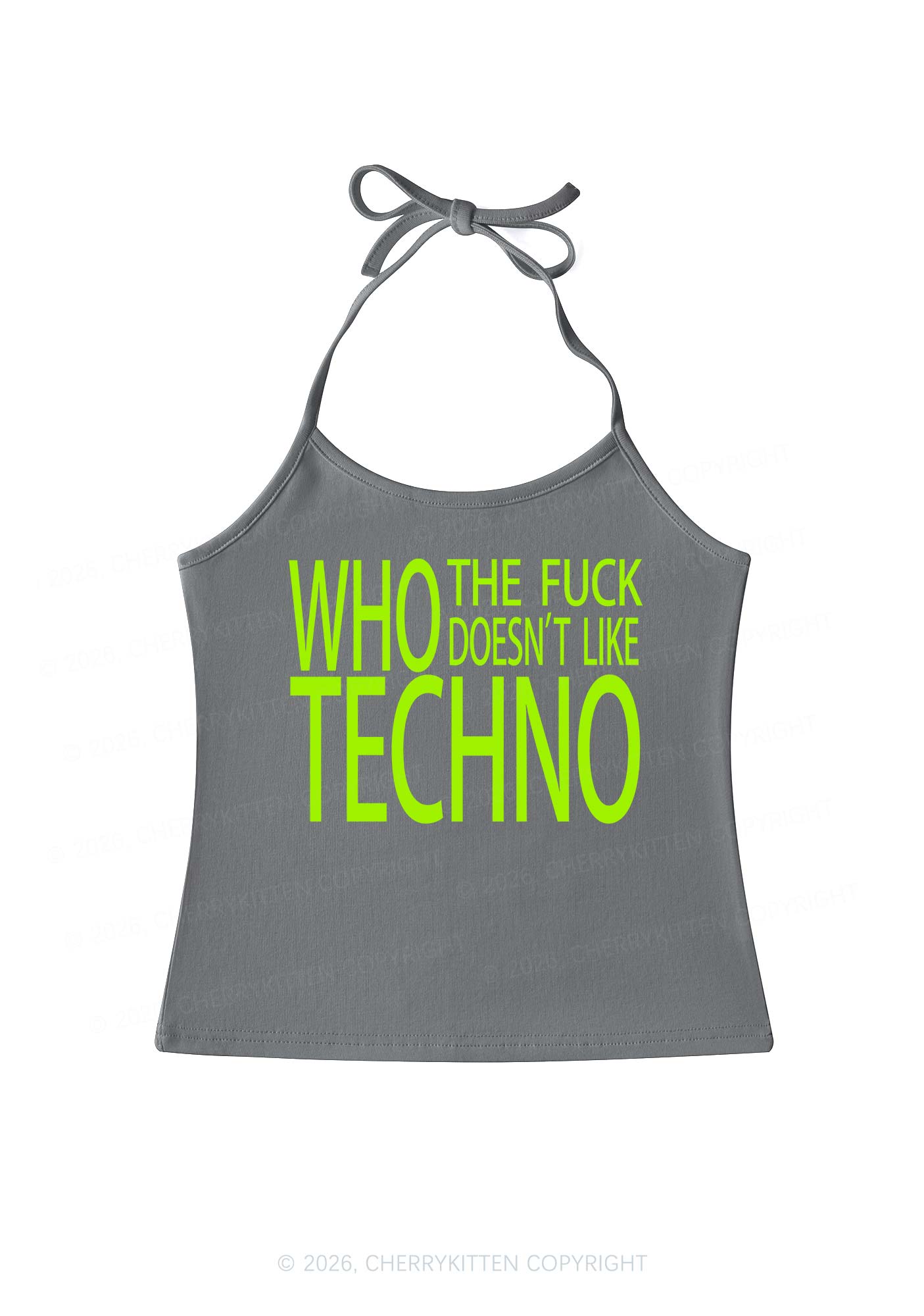 Who Doesnt Like Techno Y2K Halter Neck Cami Cherrykitten