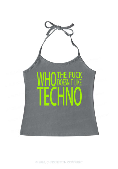Who Doesnt Like Techno Y2K Halter Neck Cami Cherrykitten