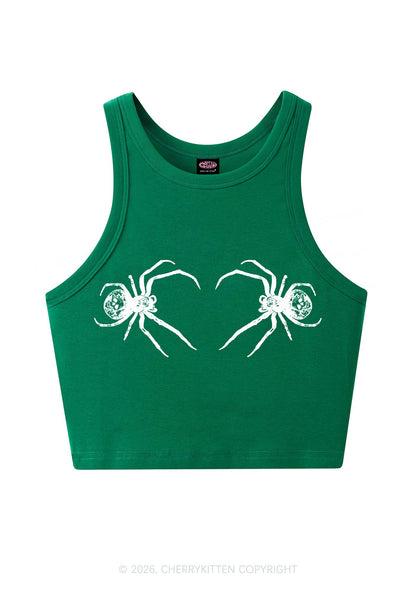 Skull Spider Y2K Crop Tank Top Cherrykitten