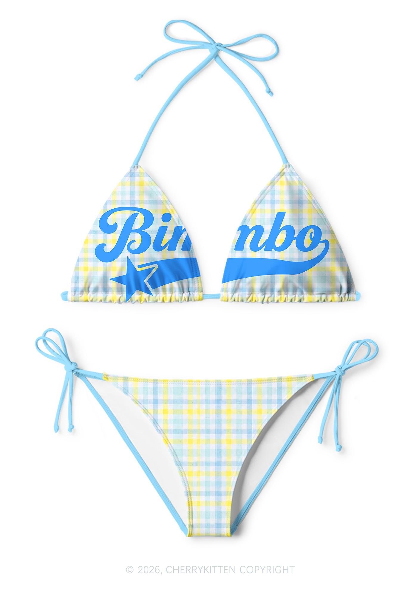 Blue Bimbo Y2K Print Bikini Set Cherrykitten