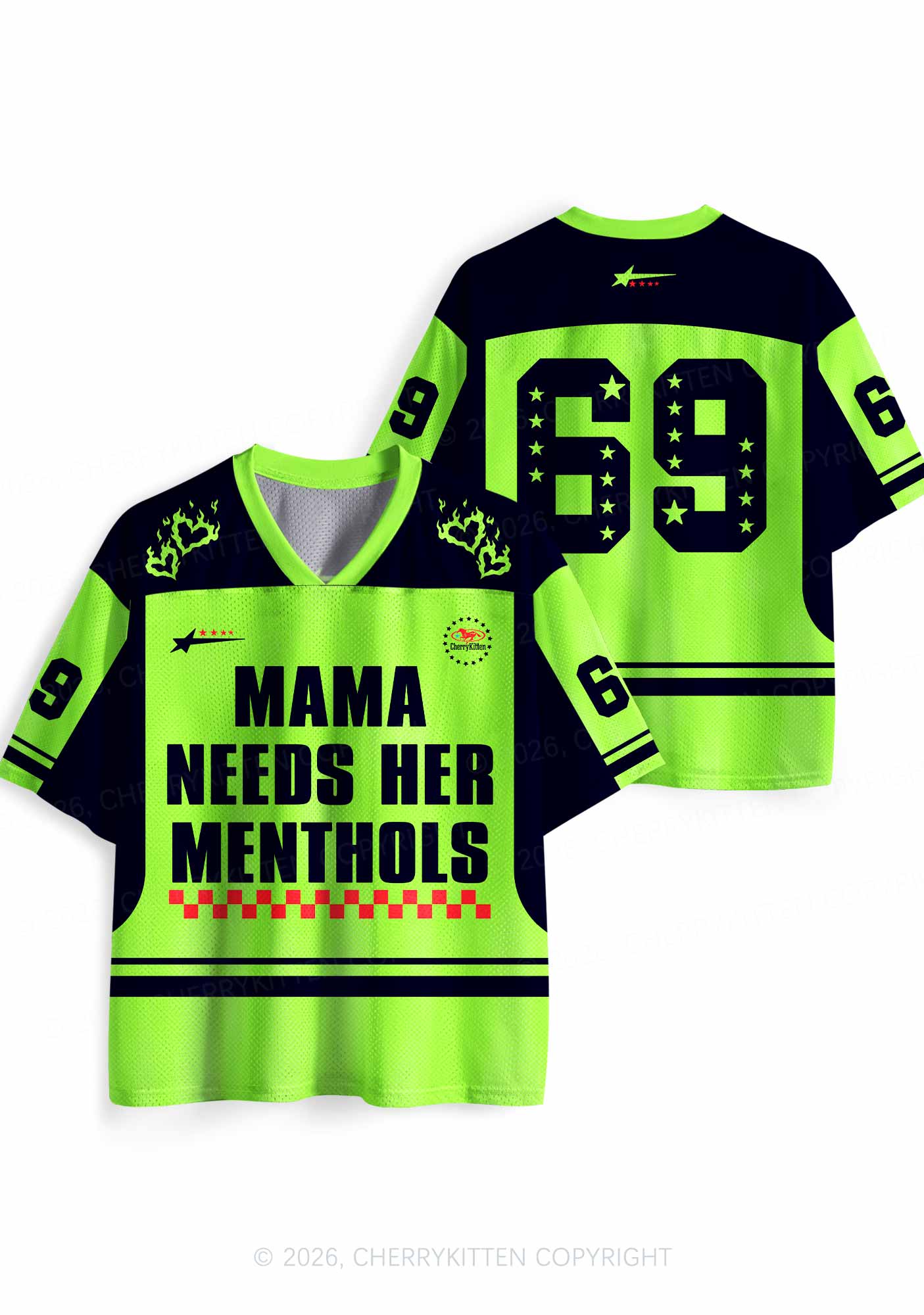 Mama Needs Her Menthols Y2K Sport Jersey Shirts Cherrykitten