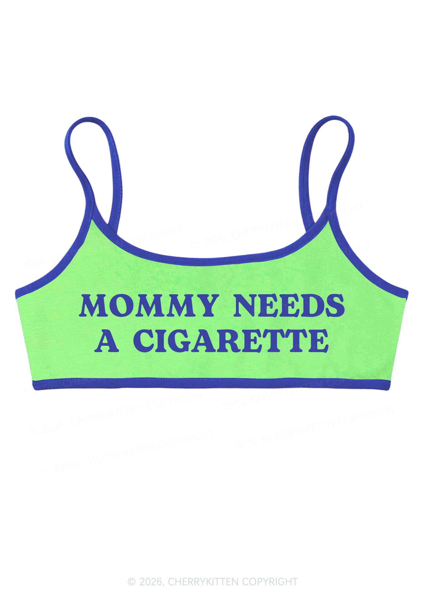 Mommy Needs A Cigarette Y2K Super Crop Cami Cherrykitten